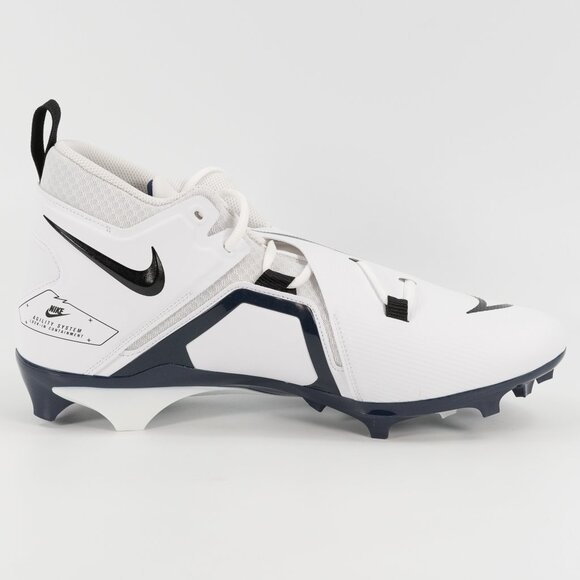 Nike Men\'s Alpha Menace Pro 3 Football Cleats White/Navy CT6649-108 Multi Size